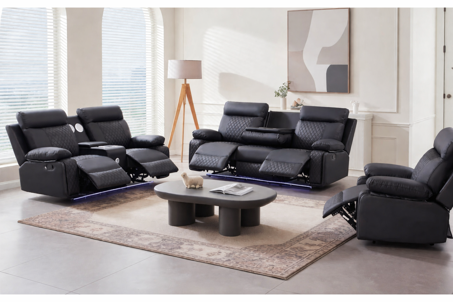 Dona Black Recliner Set