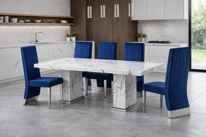 Vera Blue & Silver Dining Chair