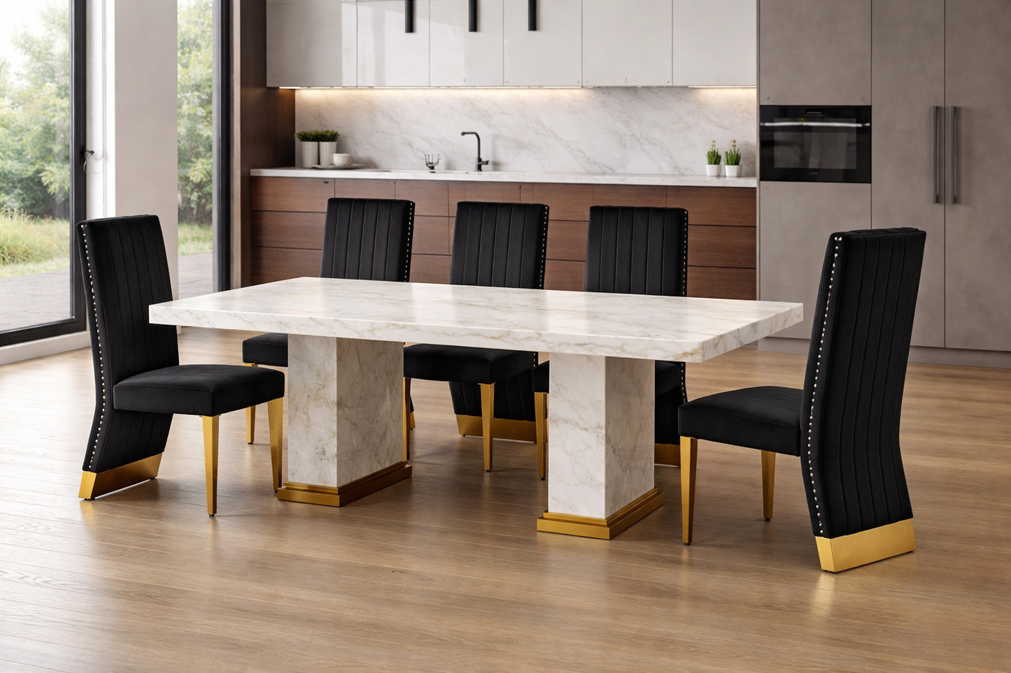 Vera Black & Gold Dining Chair