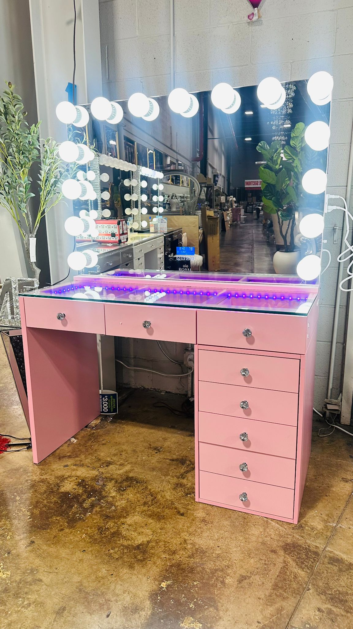 Diana Pink Vanity Set *** LOW STOCK *** – Royal Furniture Wholesale