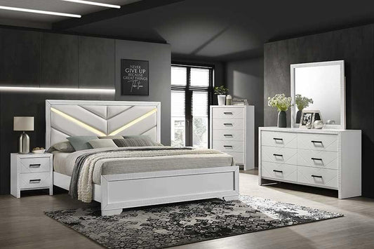 B905 - LED WHITE BED SET