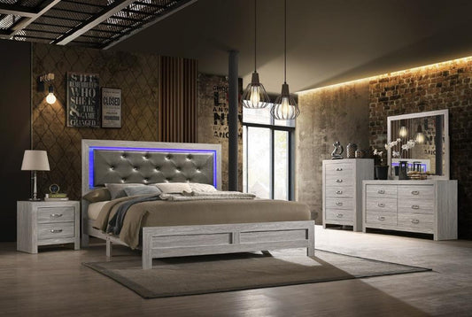 B903 - LED GREY BED SET **** LOW STOCK ****