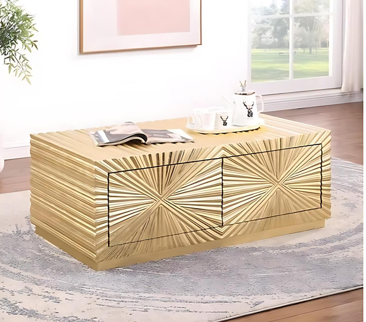 CB-N06-1 GOLD COFFEE TABLE