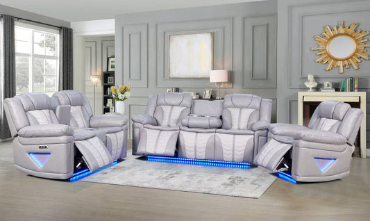 R16 Grey/Beige Recliner Sectional Livingroom Set  **** LOW STOCK ****