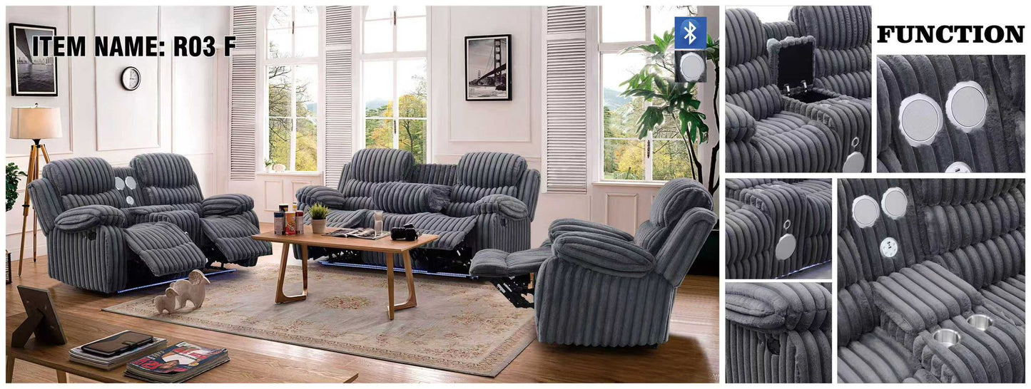 R03F Dark Grey Recliner Set