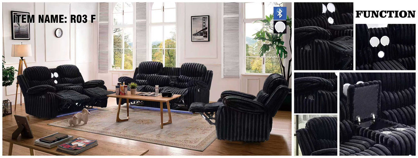 R03F BLK Recliner Set