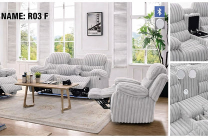 R03F Light Grey Recliner Set
