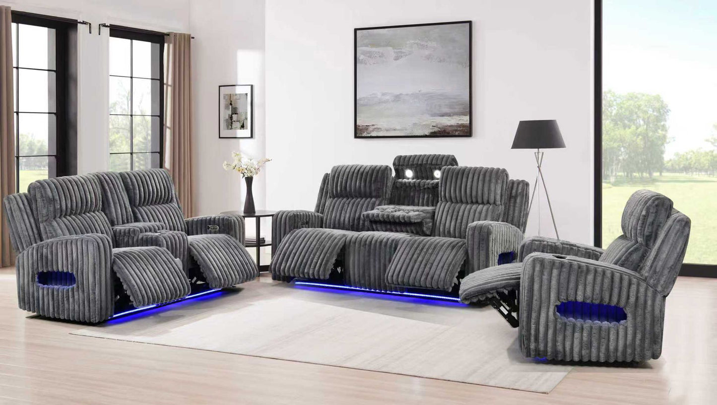 R17 Dark Grey Recliner Set