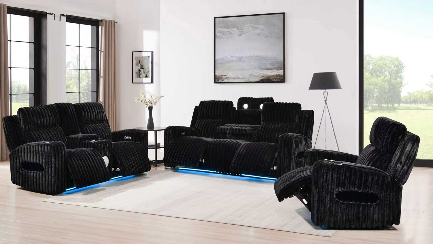 R17 Black Recliner Set
