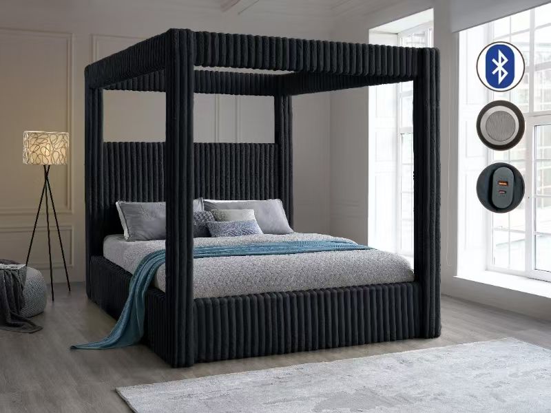 B2028 - BLACK CANOPY BED