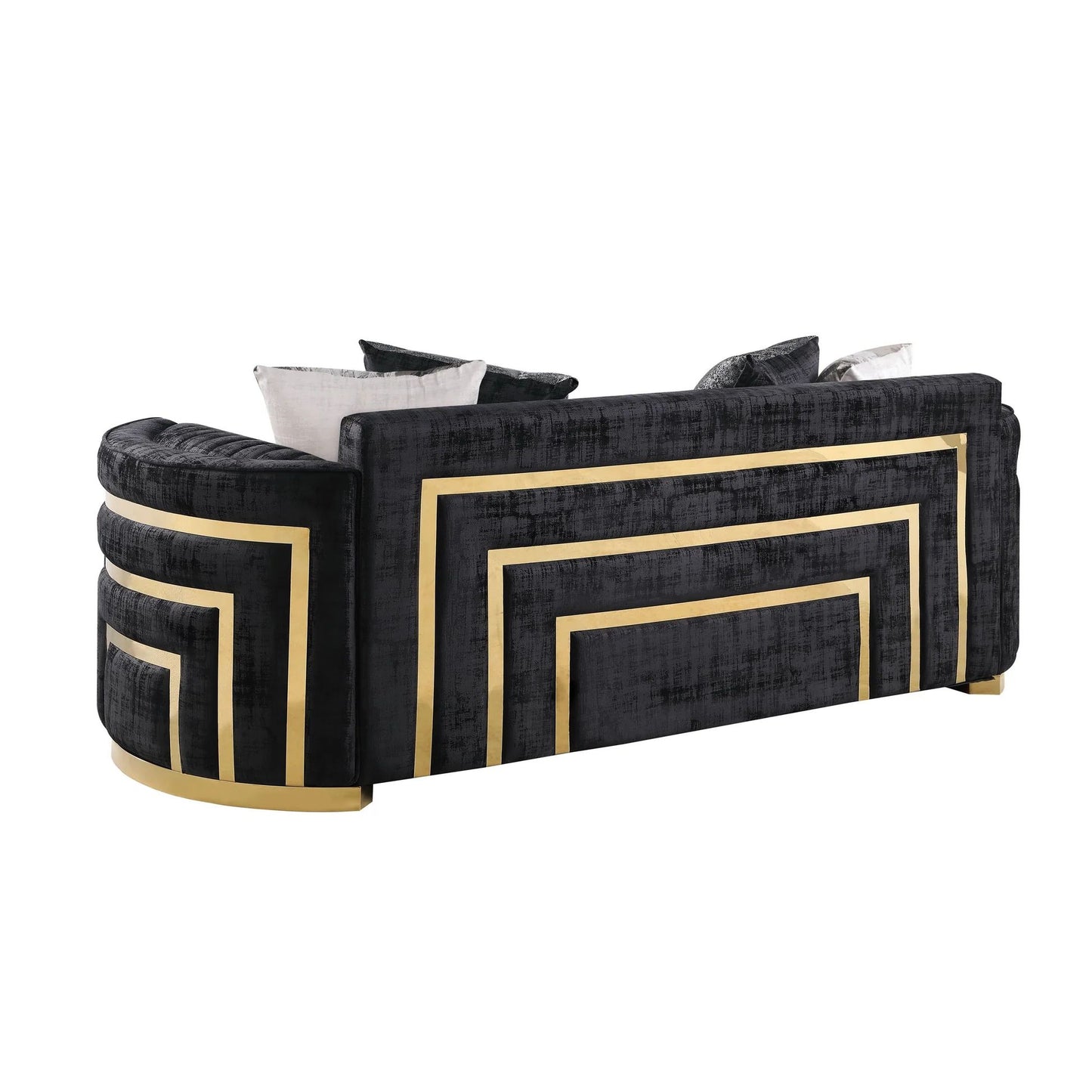 Ryan Black & Gold Sofa Set