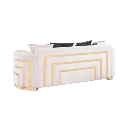 Ryan Cream & Gold Sofa Set