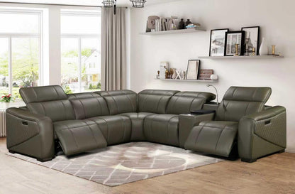 S100 Grey Power Recliner Sectional