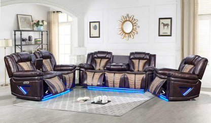 R16 Brown Power Recliner Set