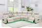 R07S White Power Recliner Sectional
