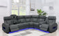 R07S Grey Power Recliner Sectional