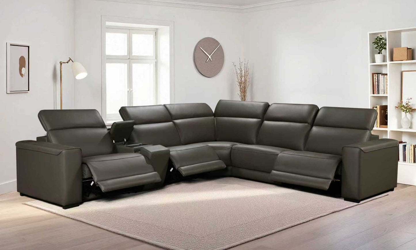 S102 Gray Reclining Sectional