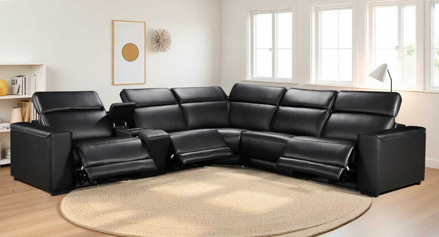 S102 Black Reclining Sectional
