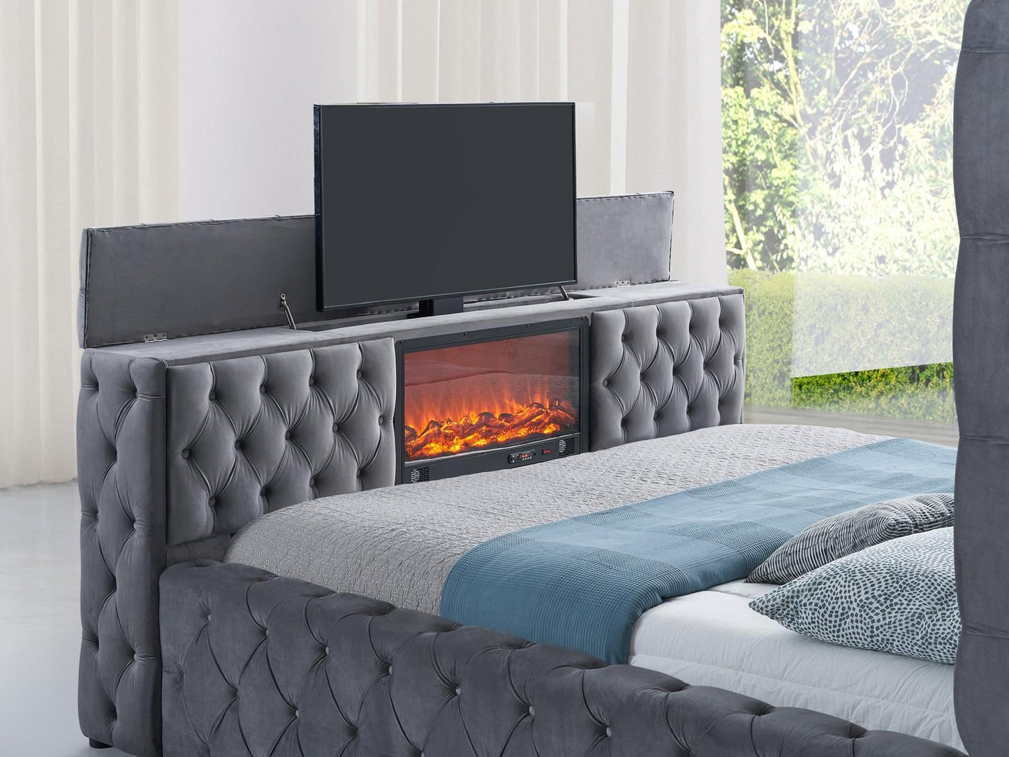 B017 - GREY TV BED
